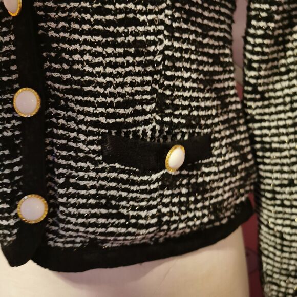 MA*RS Cardigan Small Black Chanel Style Casual Office Party Jfashion Sweater Y2K - Picture 8 of 11